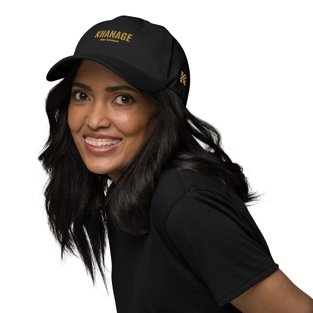 Front and sideKHANAGE Built Different signature embroidered cap 