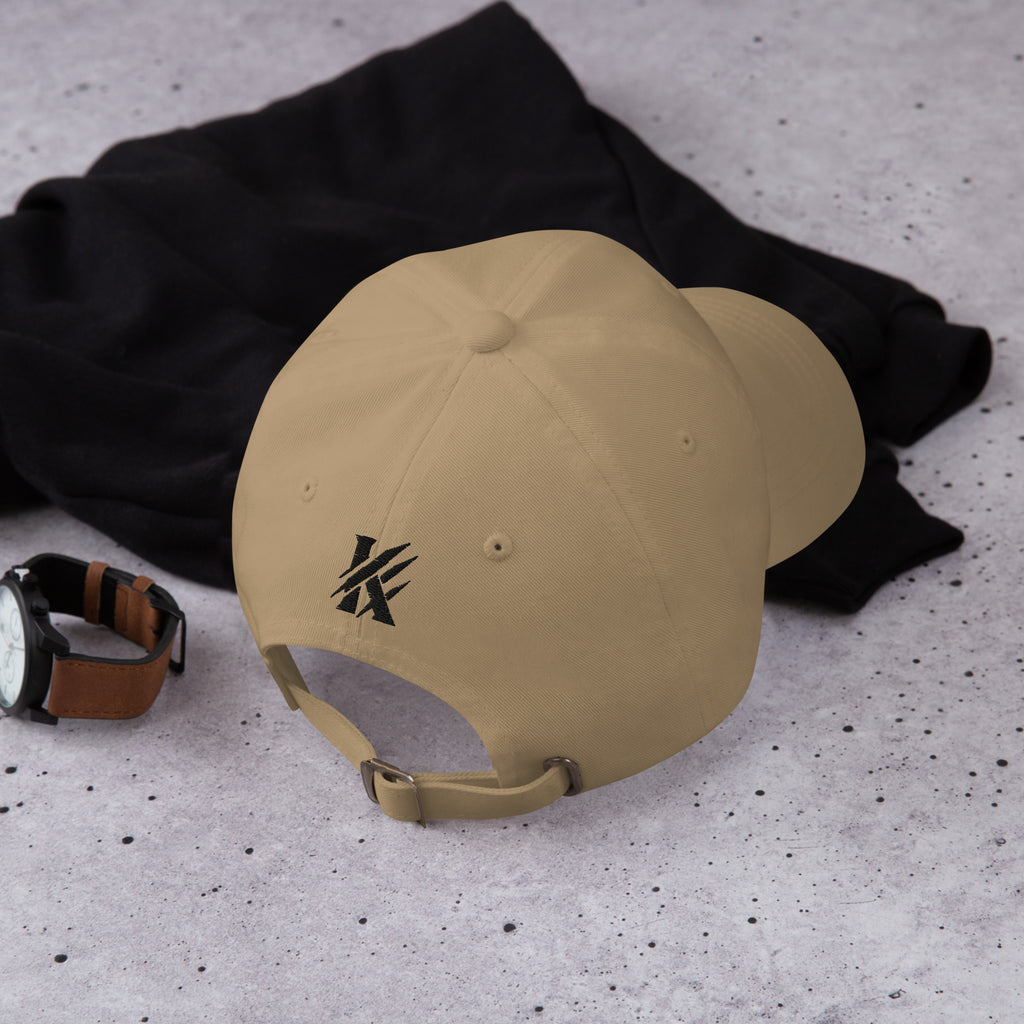 Rear view of iKHANAGE Built Different signature embroidered cap in khak