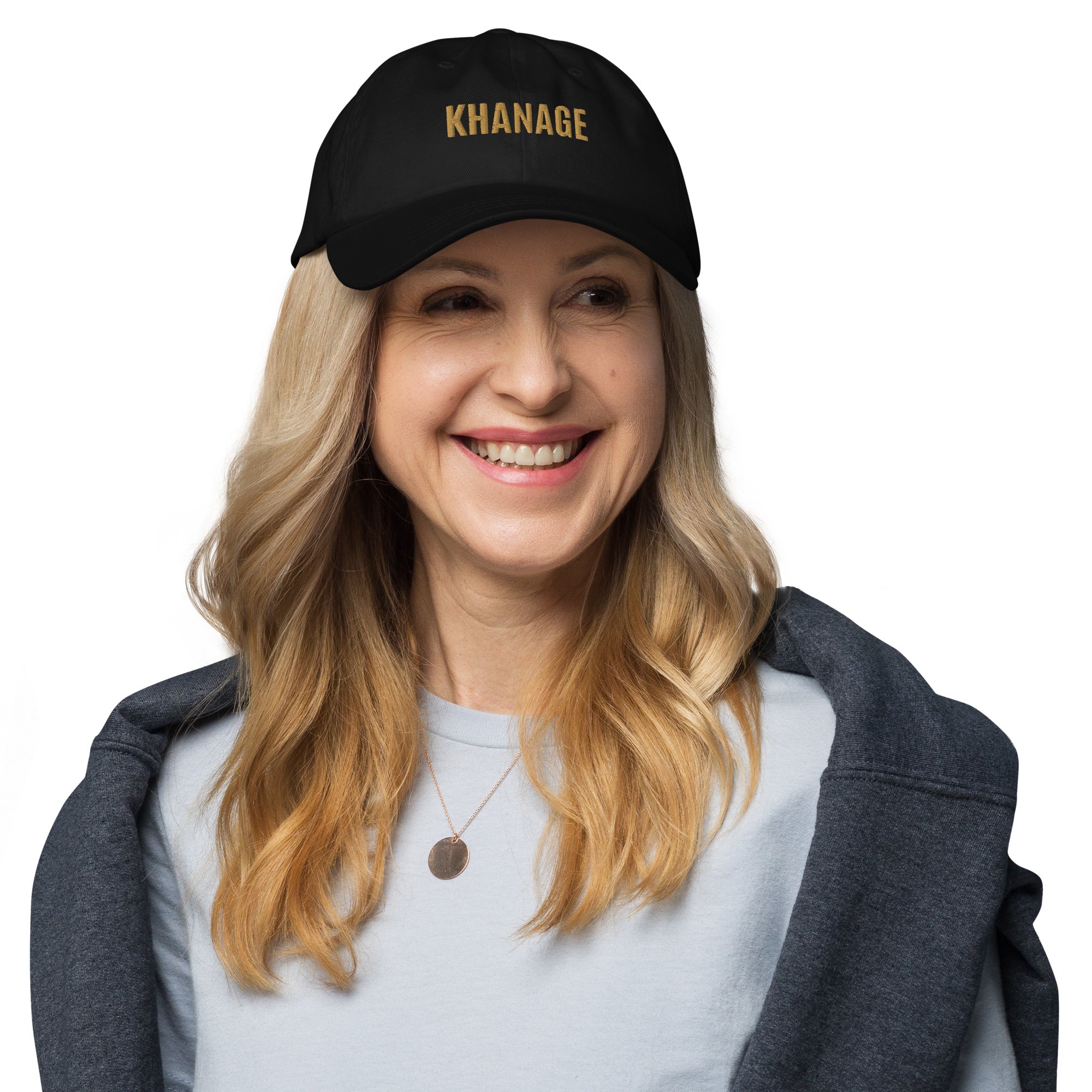 Front view of the Khanage Collective Signature Cap in Black.
