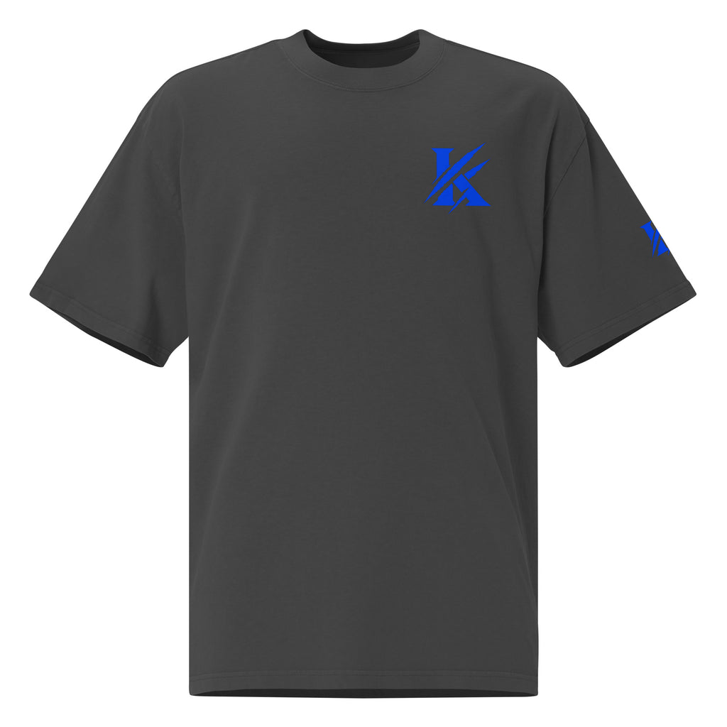 Oversized Faded Tee — Black / Cobalt Blue | Streetwear 