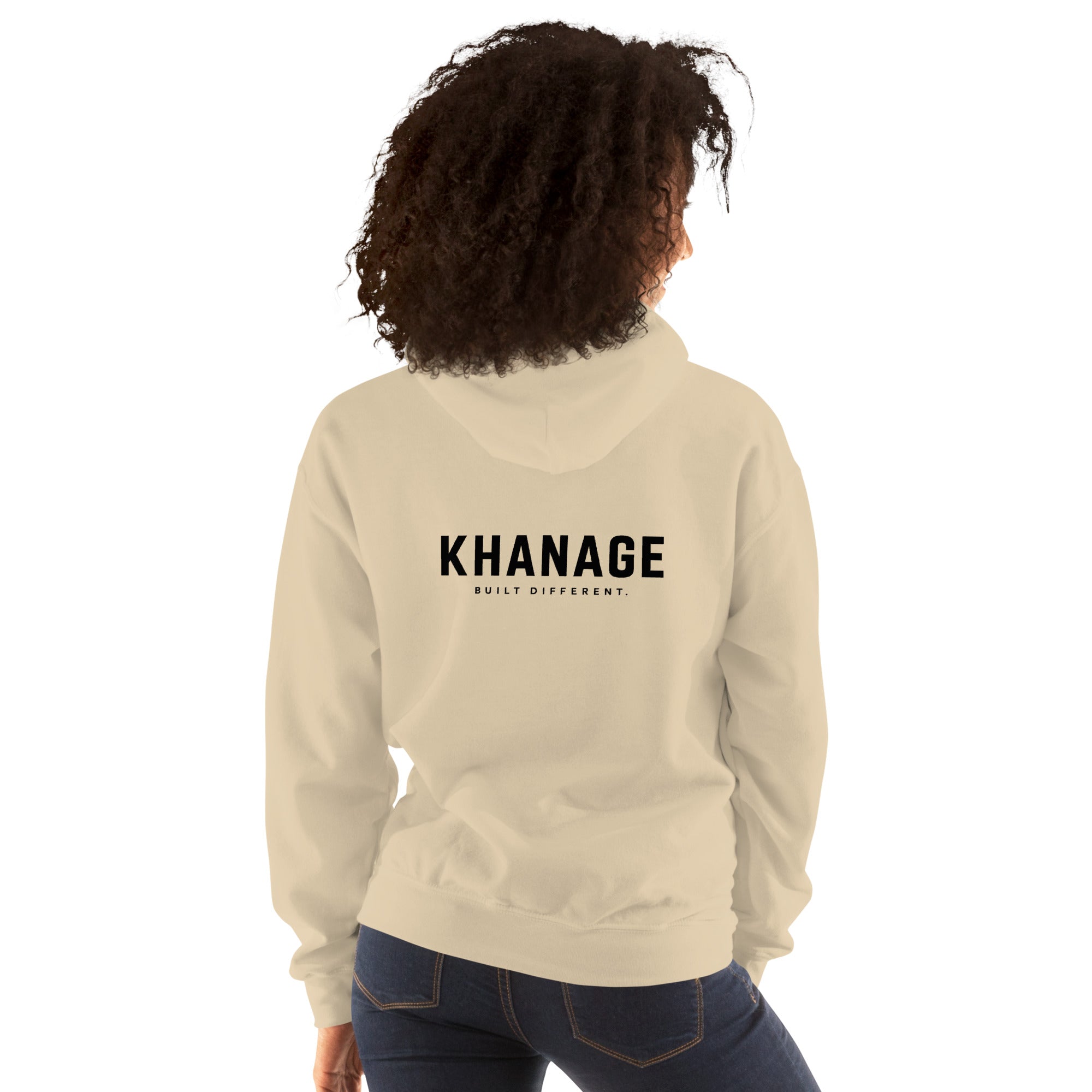 Back view of the Khanage Collective Signature Heavy Blend Unisex Hoodie.