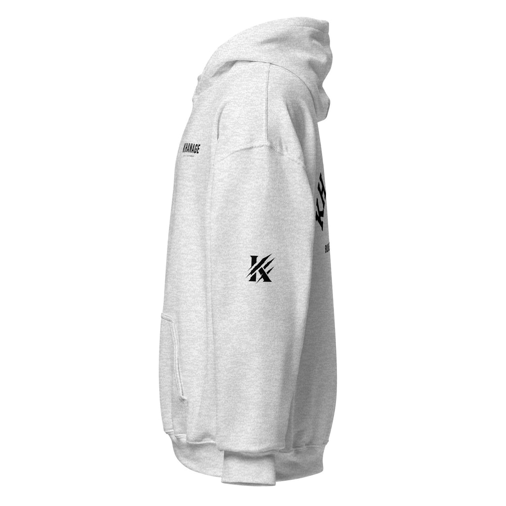 Left side view of KHANAGE Collective Built Different premium hoodie — streetwear NZ