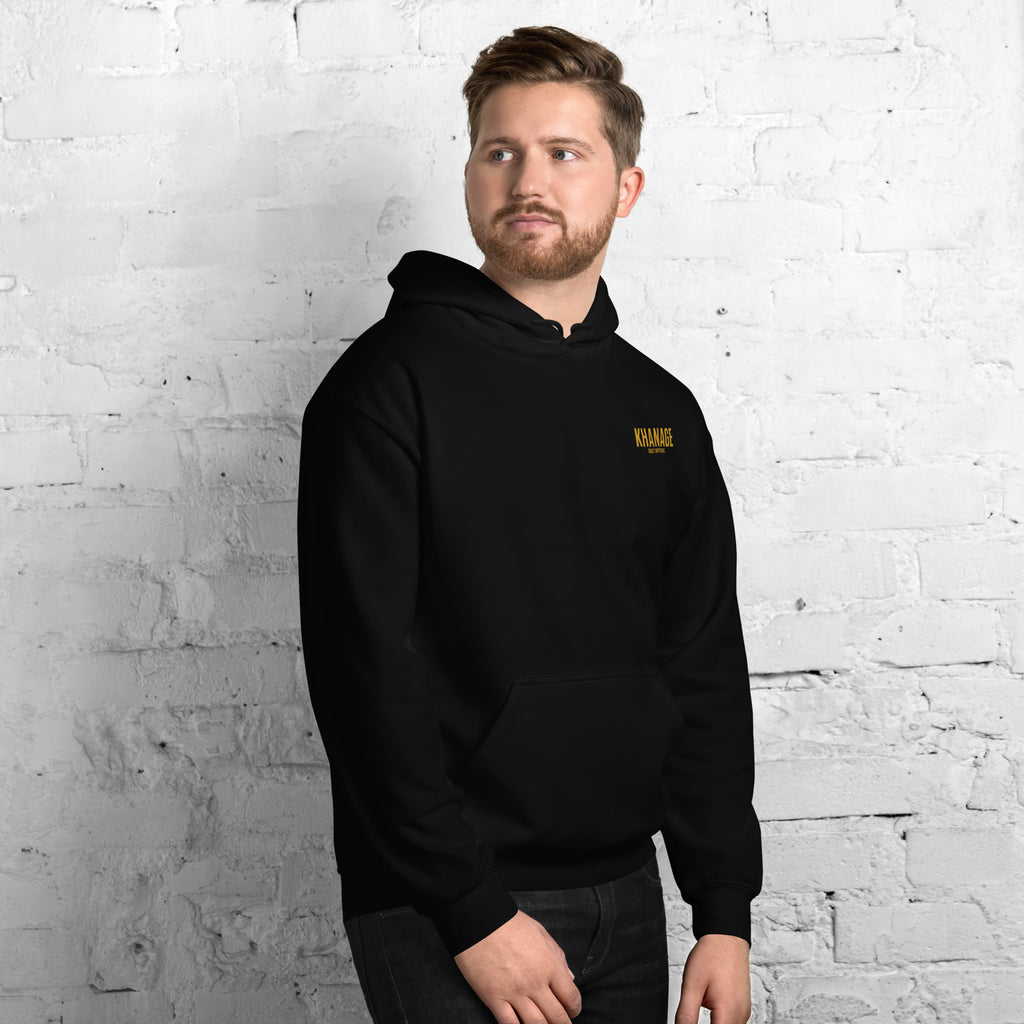 Side view of KHANAGE Collective Built Different hoodie — New Zealand streetwear